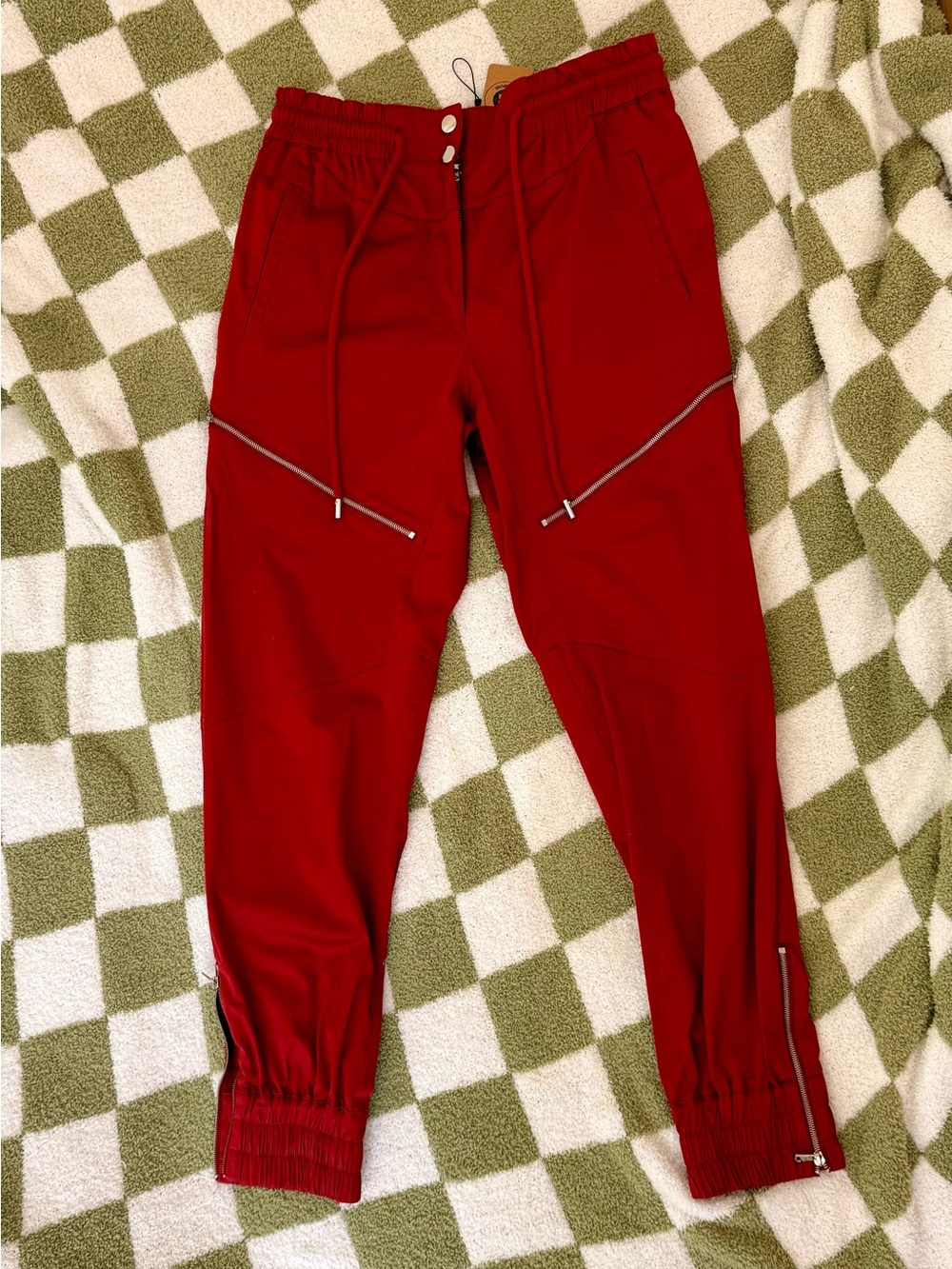 Barneys New York Red Track Jogger Pants